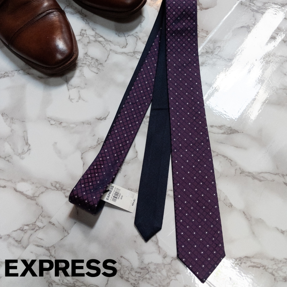 3 for $25 - NWT REVERSIBLE Express 100% Silk Tie